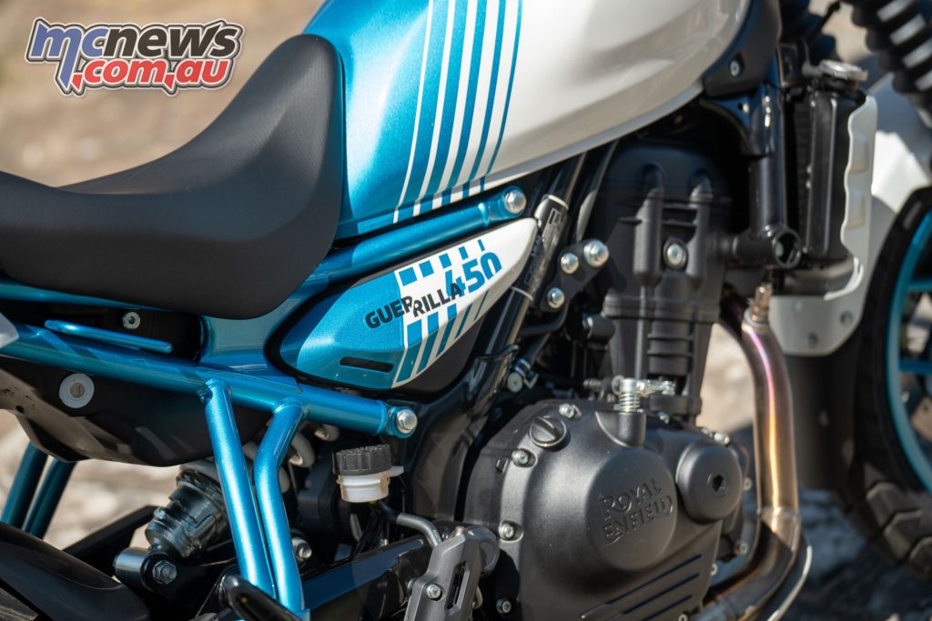 The Sherpa 450 feels more in line with the 650 twins, than previous singles